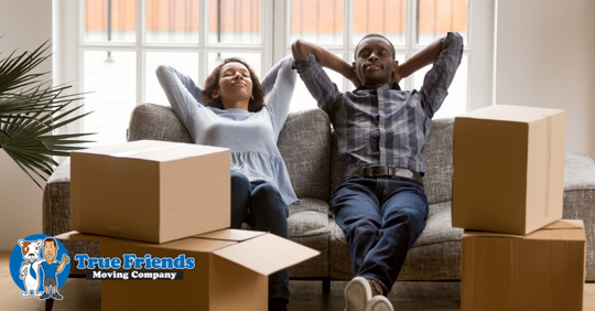 A couple finished packing