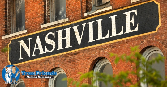 Sign that says Nashville in downtown Nashville
