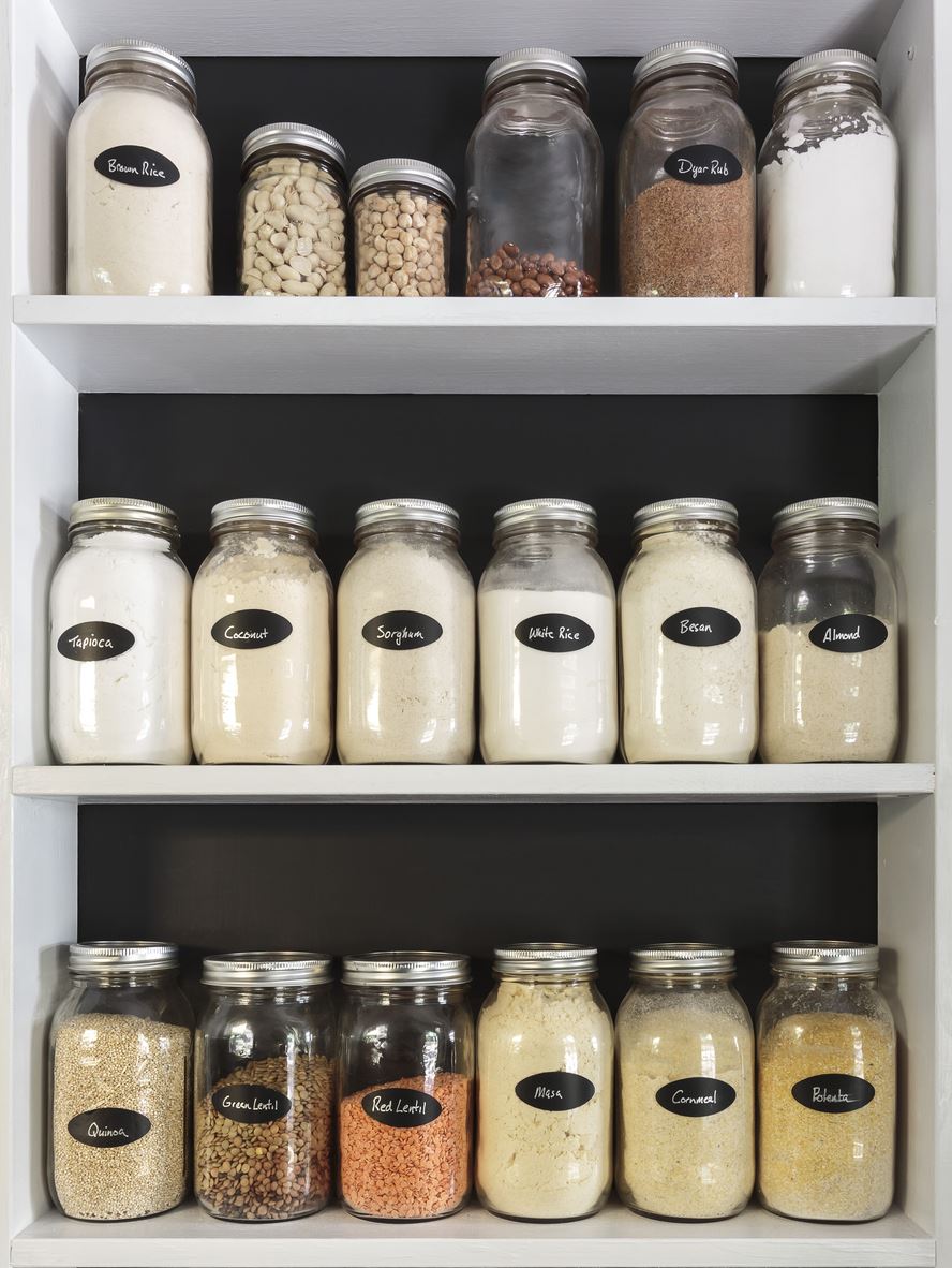 labeled kitchen jars
